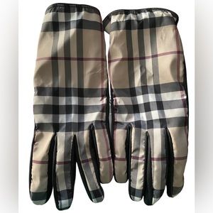 Burberry Check Leather Gloves